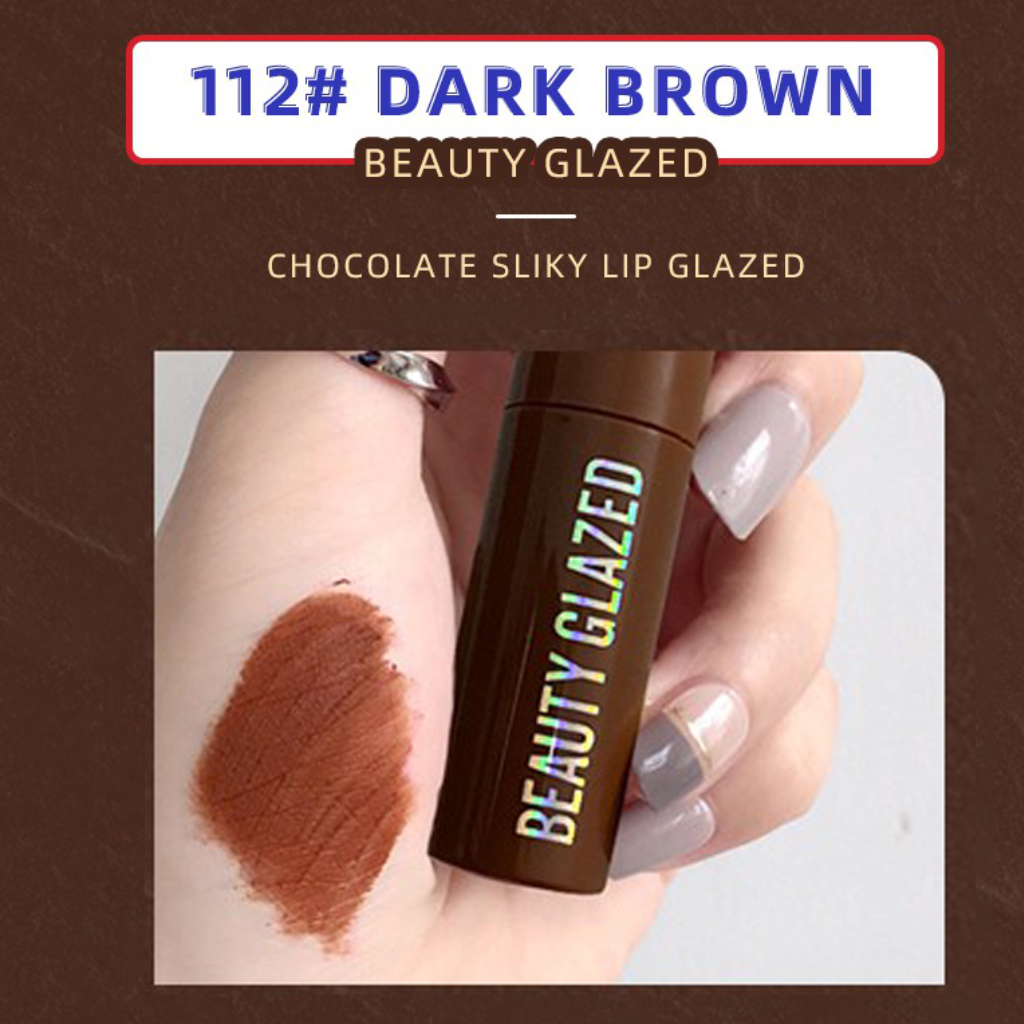 Beauty-Glazed-Chocolate-Lipstick-–-112-Dark-Brown.webp Beauty Glazed Chocolate Lipstick – 112# Dark Brown - Image 1