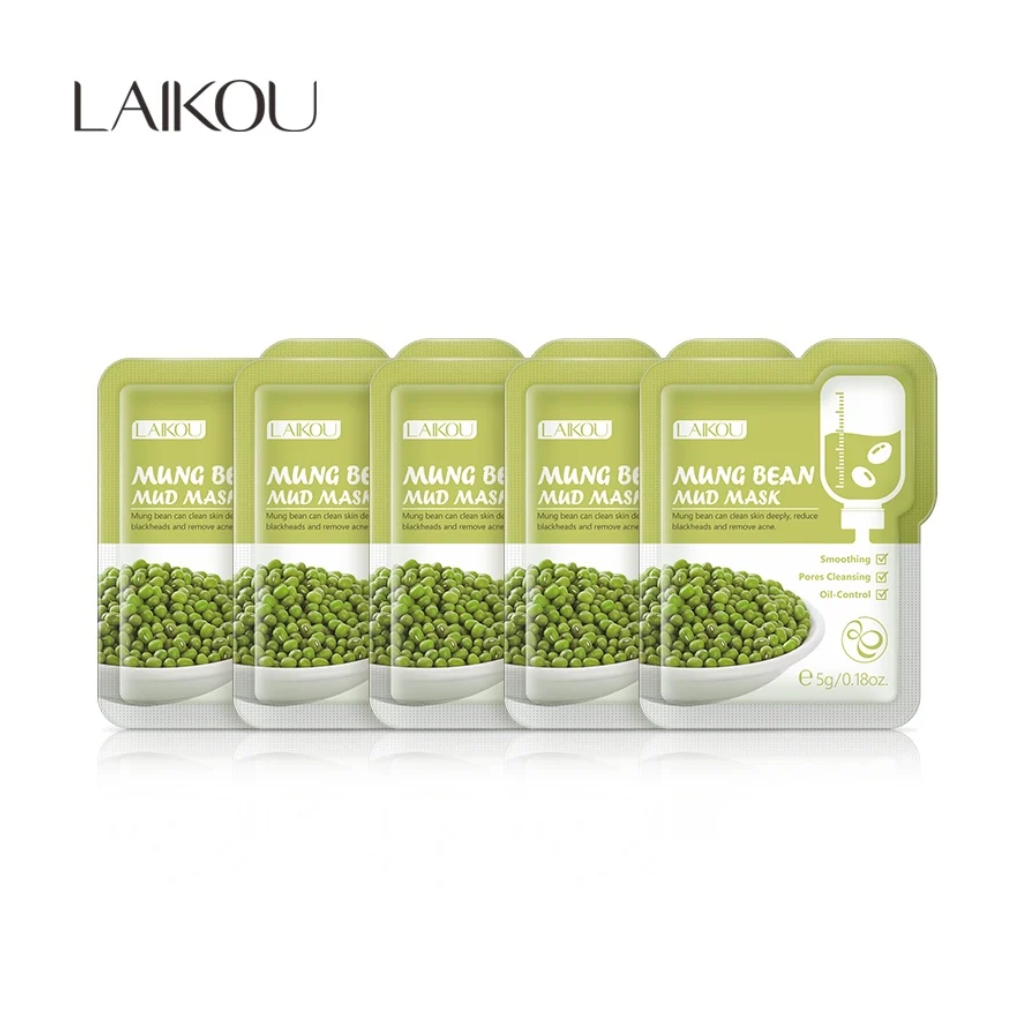 LAIKOU-Mung-Bean-Mud-Mask-5gm-5-pcs.webp LAIKOU Mung Bean Mud Mask 5gm -5 pcs - Image 1