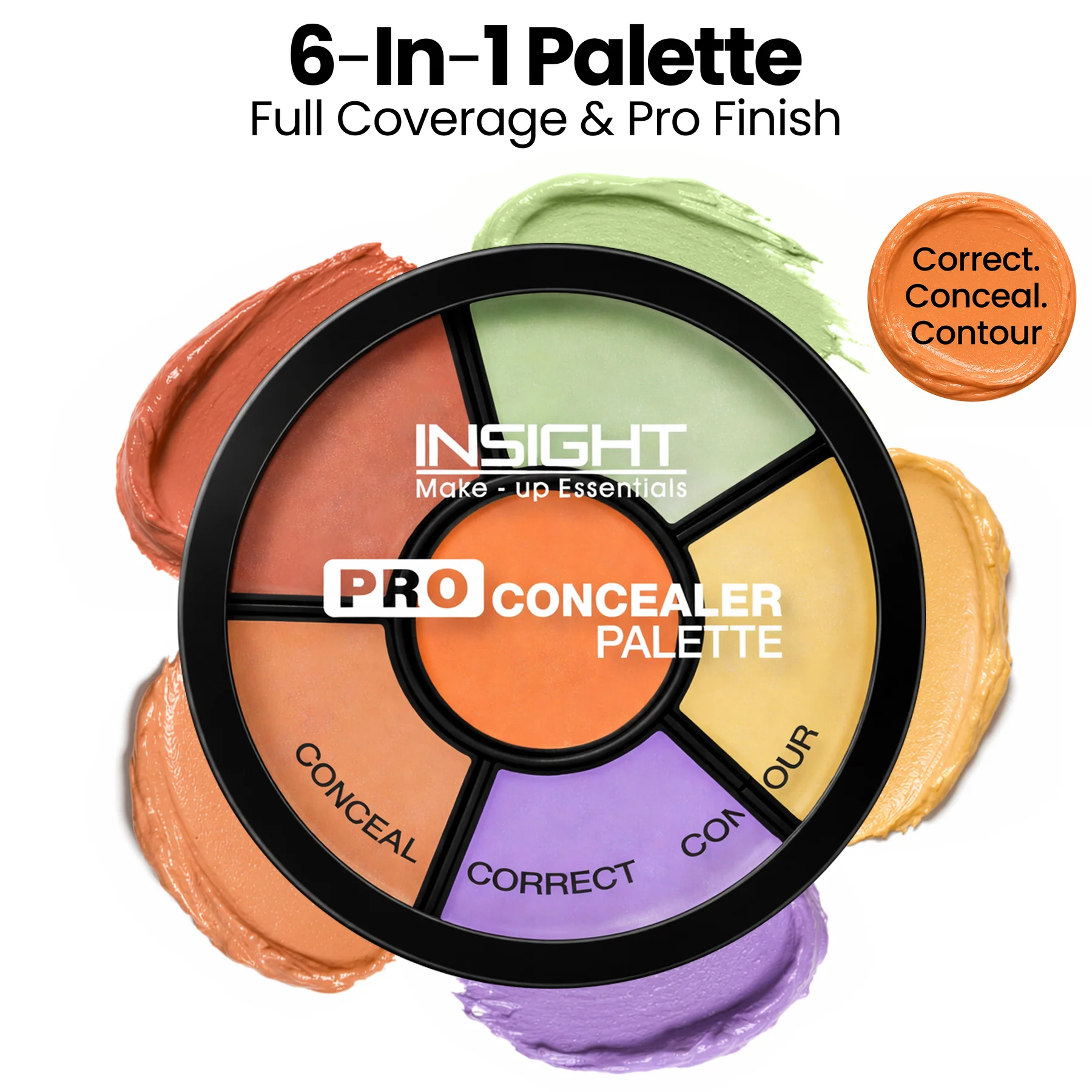 CR-105_Concealer Insight Cosmetics Pro Concealer Palette (Colour Corrector) - 15gm - Image 1